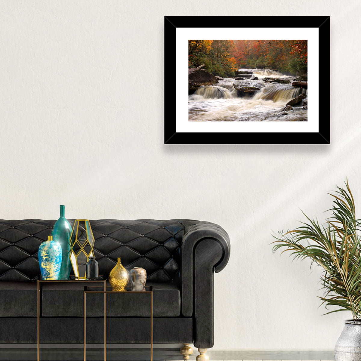 Carolina River in Autumn Wall Art in a room, landscape