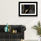 Diagonal Gold Veined Marble Wall Art