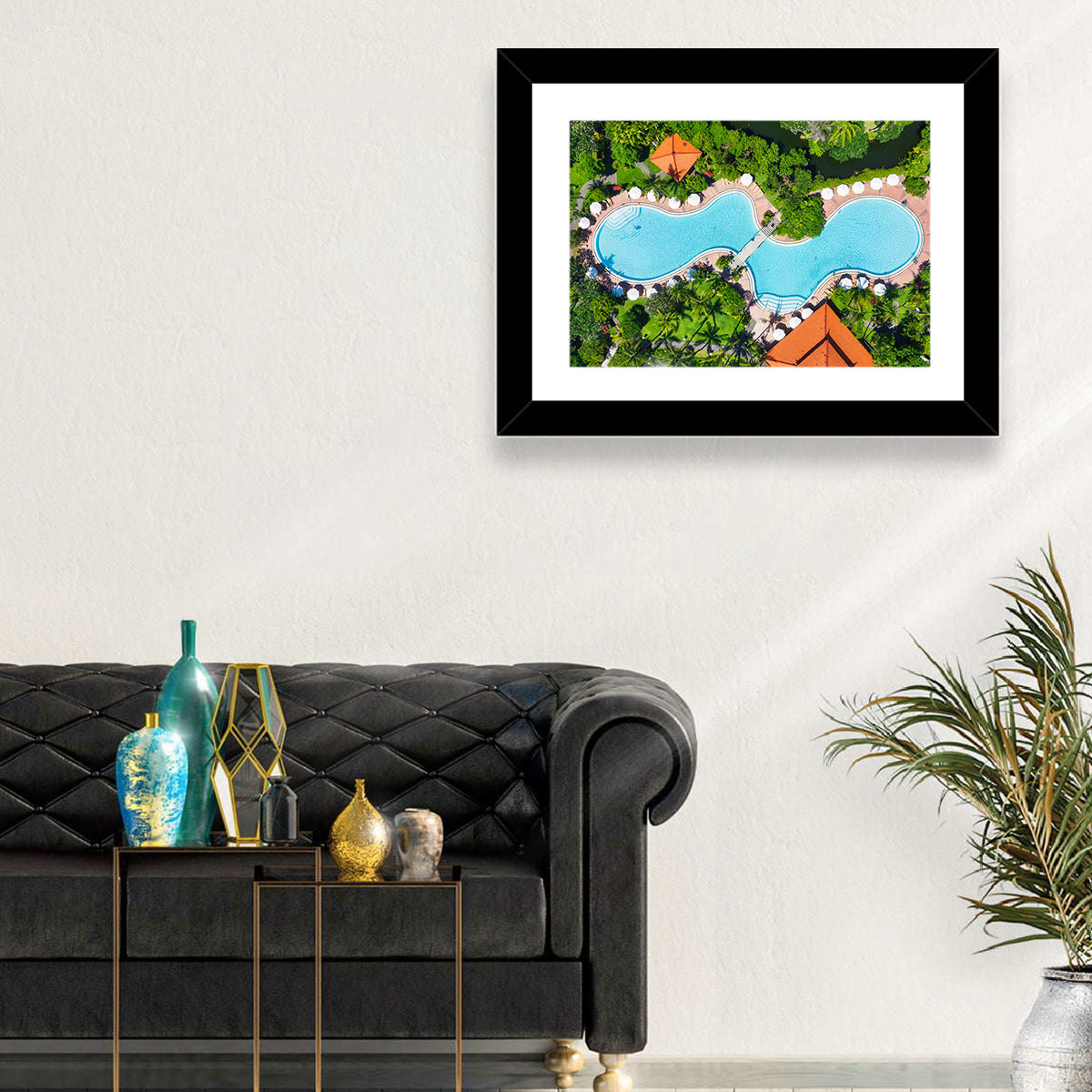 Aerial Figure Eight Resort Pool Wall Art