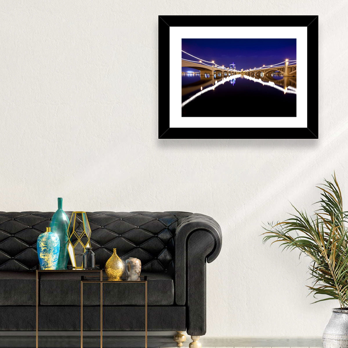Mill Avenue Bridge Night Reflections Wall Art