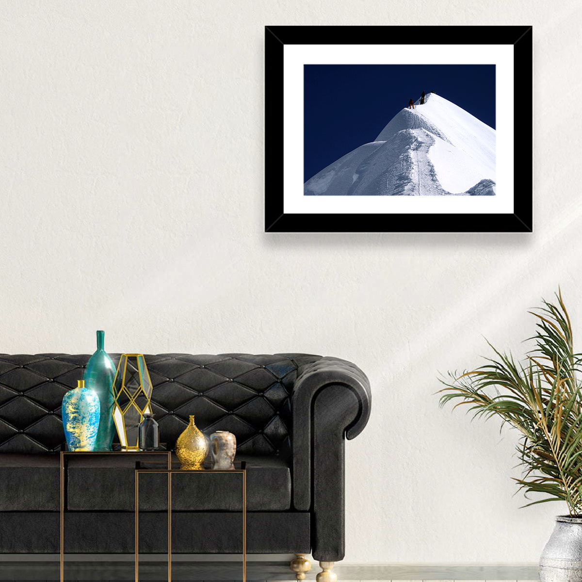 Climbers on a Snowy Himalayan Peak Wall Art