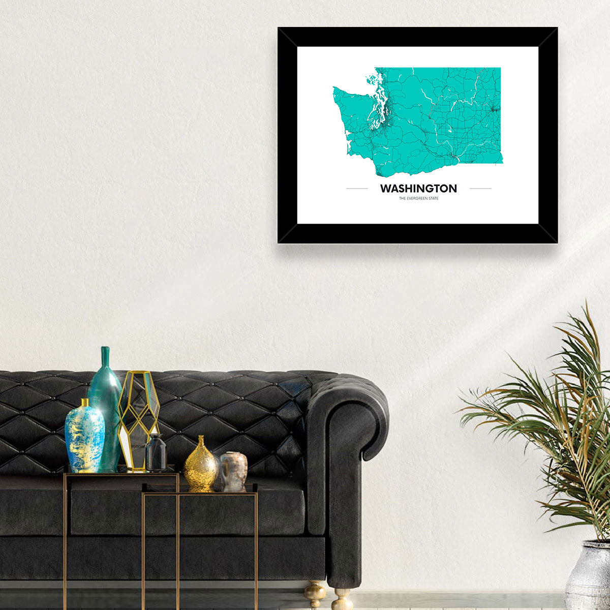 Washington State Minimalist Map Wall Art