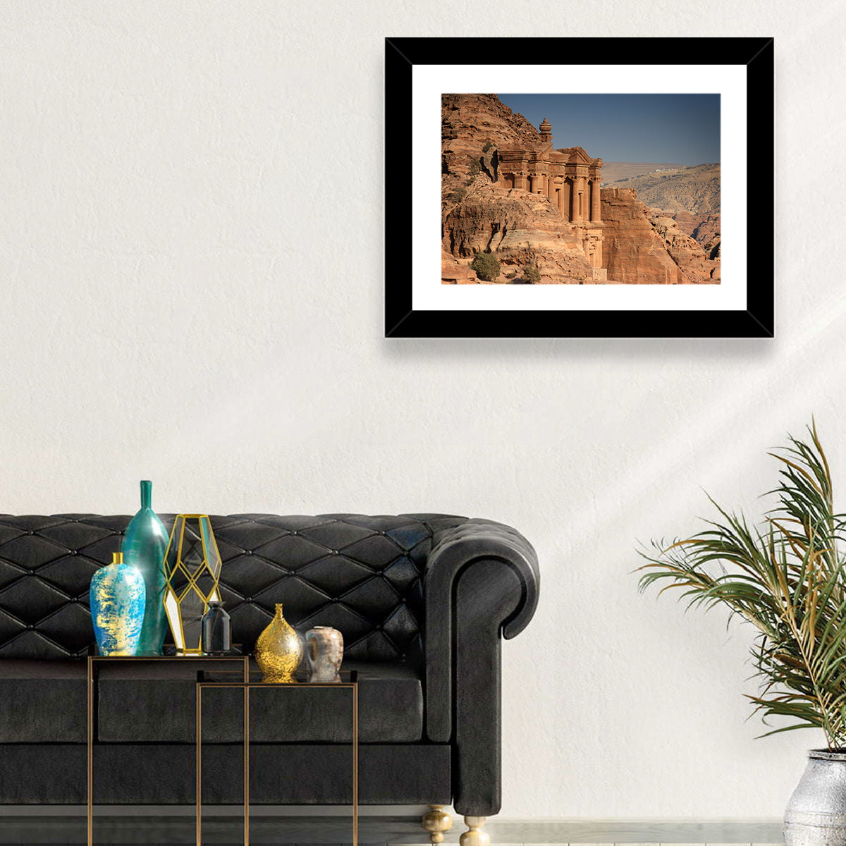 The Monastery at Petra Wall Art in a room, landscape