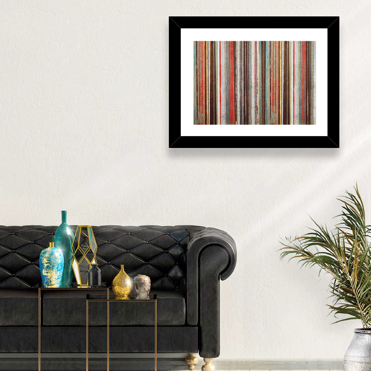 Layered Stripes Wall Art in a room, landscape
