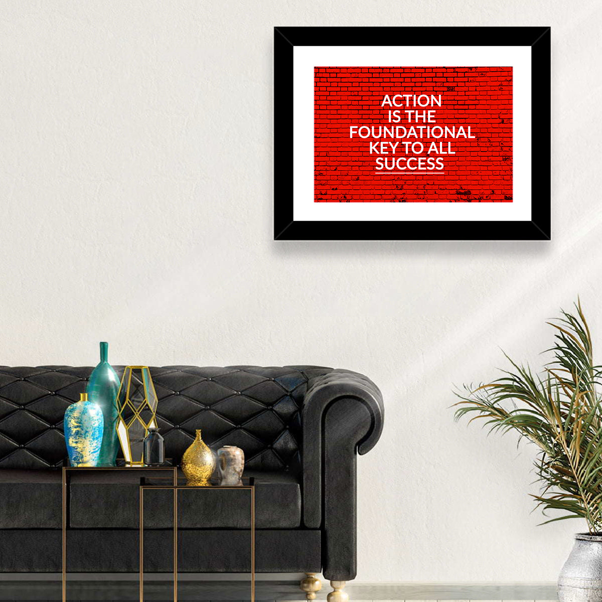 Key to Success on Red Brick Wall Art in a room, landscape