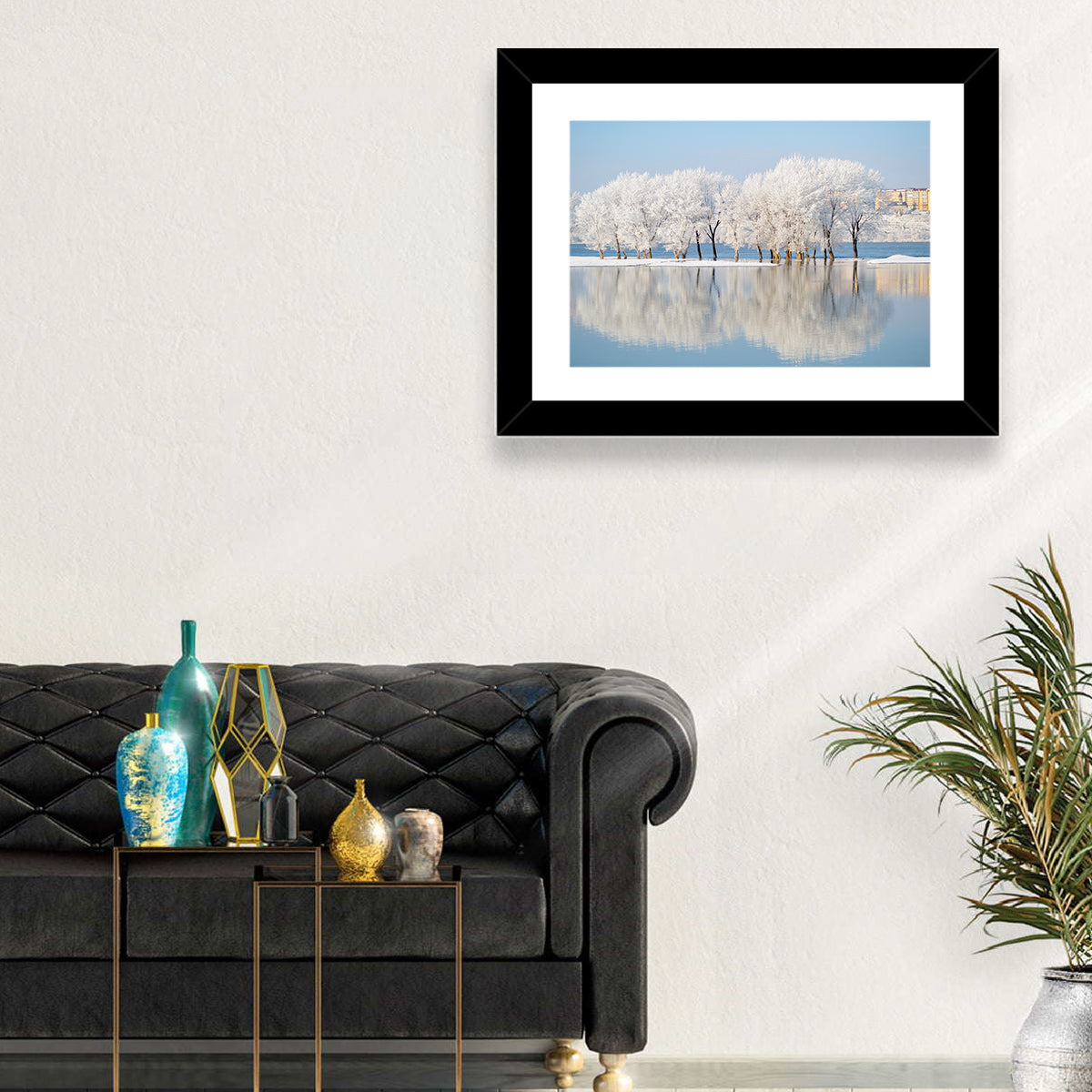 Winter Lake Reflection Wall Art