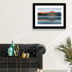Patricia Lake and Mount Pyramid at Golden Hour Wall Art