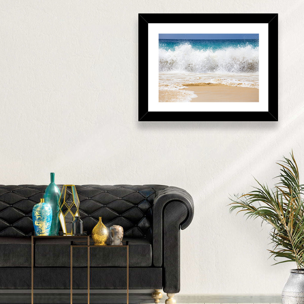 Breaking Wave Over Wet Sand Wall Art