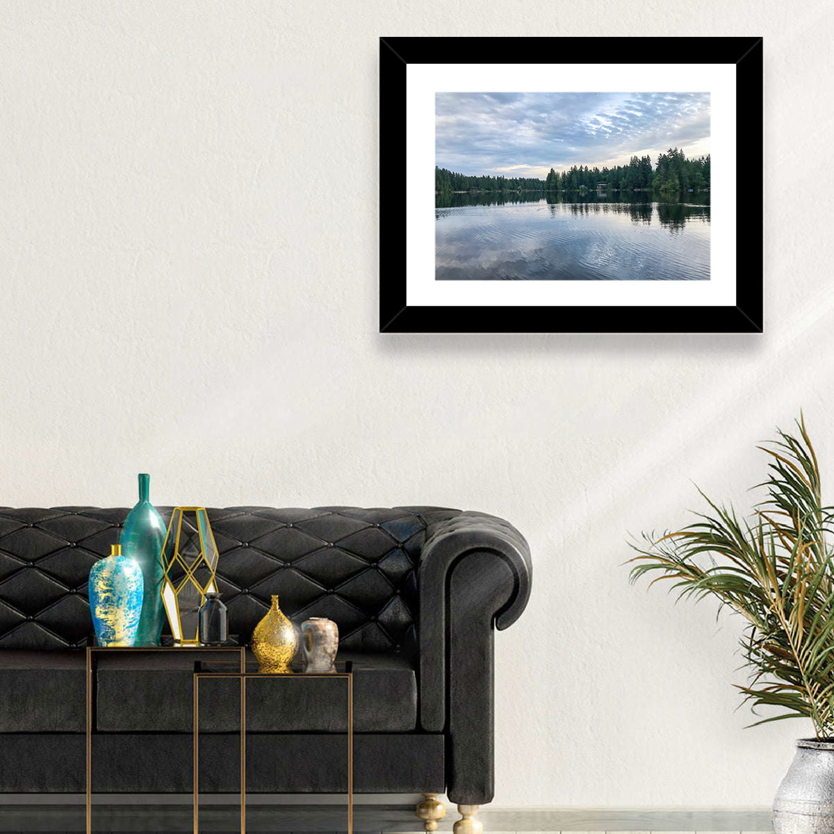 Beaver Lake Park Sunrise Reflection Wall Art in a room, landscape