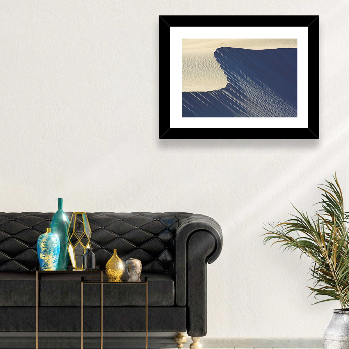 Minimalist Sand Dunes in Late Light Wall Art in a room, landscape