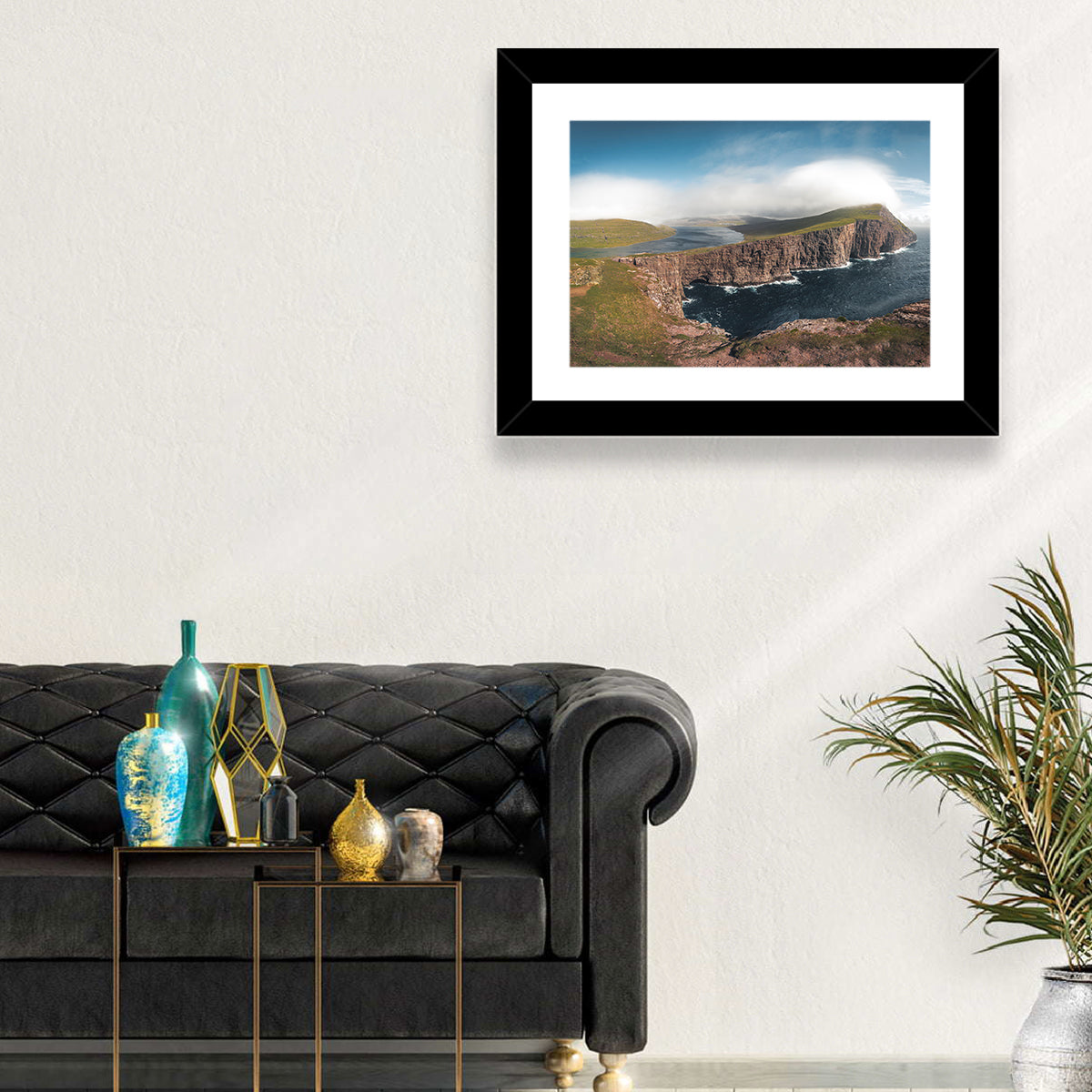 Traelanipa Cliffs, Sørvágsvatn Wall Art in a room, landscape
