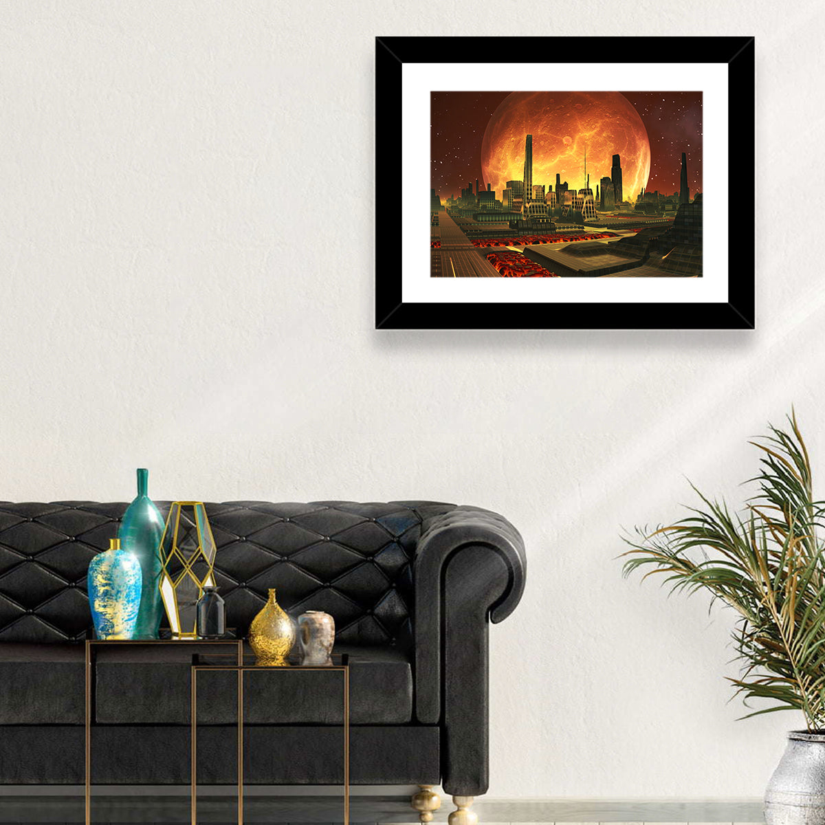 Molten Lunar Cityscape Wall Art