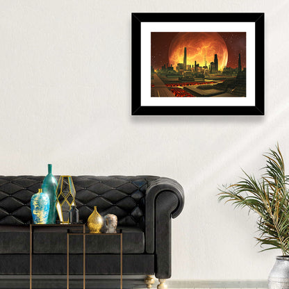 Futuristic Aliens City Wall Art