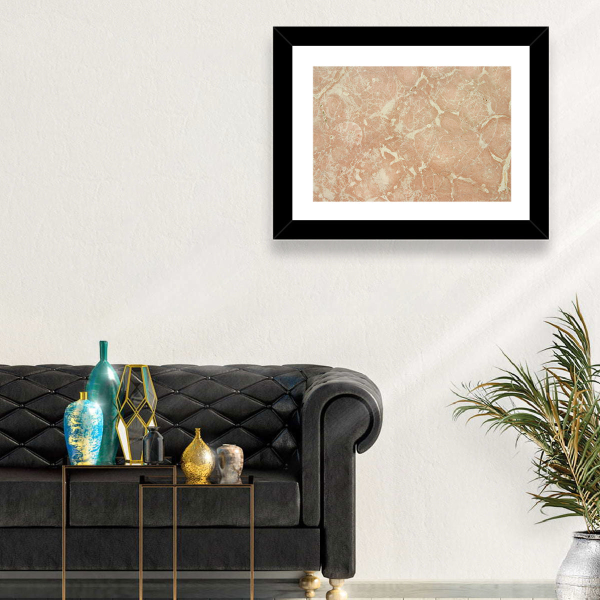 Fossil Veins Marble Study Wall Art in a room, landscape