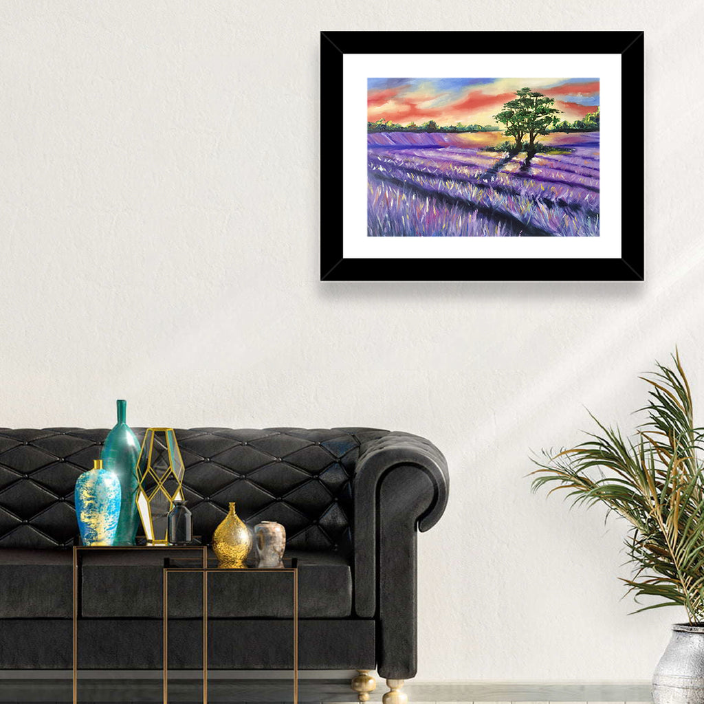 Lavender Field at Sunset Wall Art