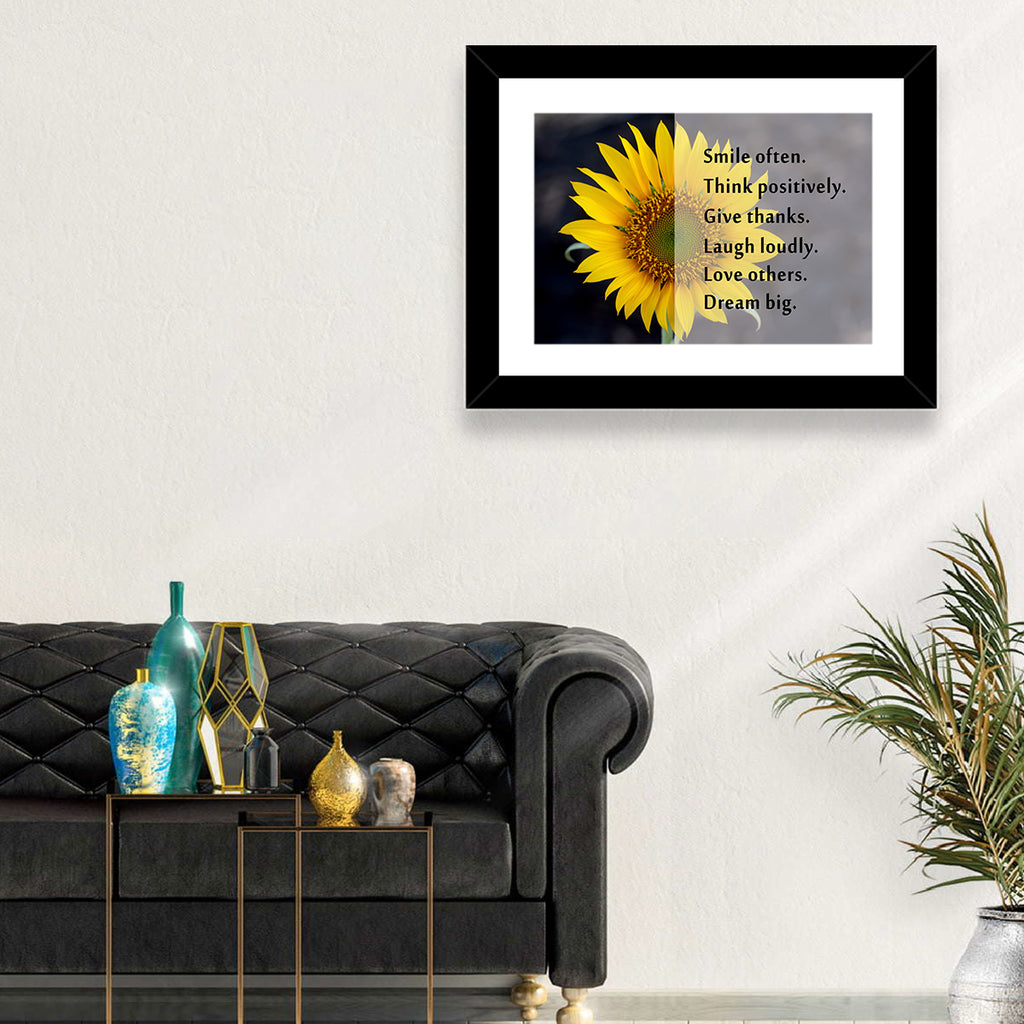 Sunflower Smile Typography Wall Art