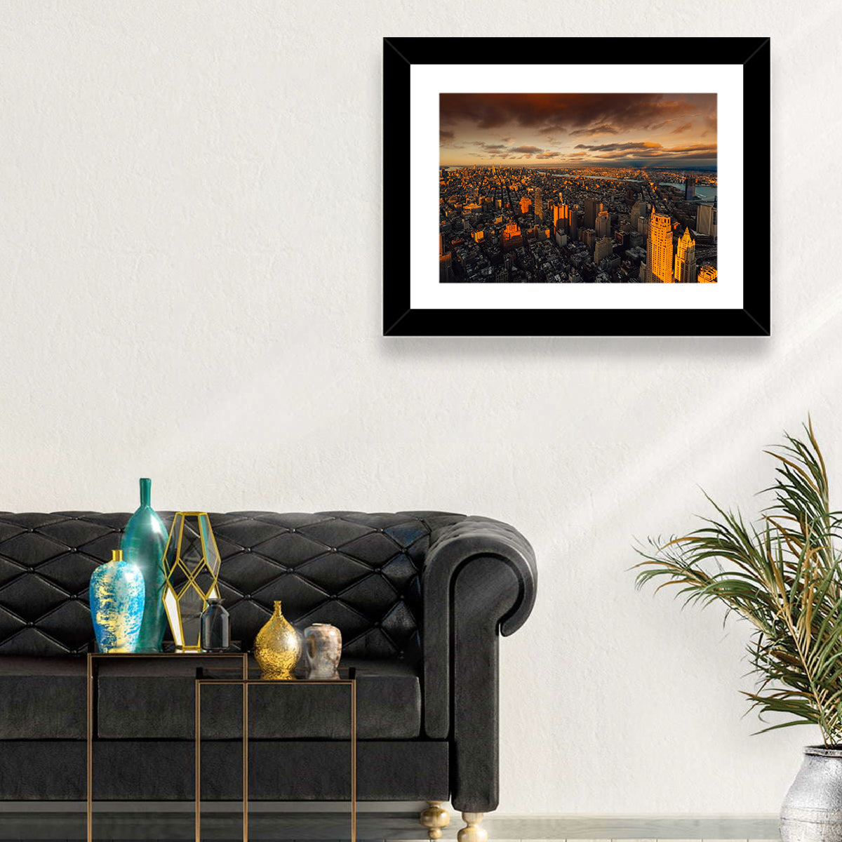 South Manhattan Sunset Skyline Wall Art
