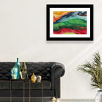 River Through Abstract Mountains Wall Art