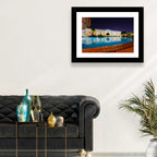 Moonlit Resort Pool Reflection Wall Art
