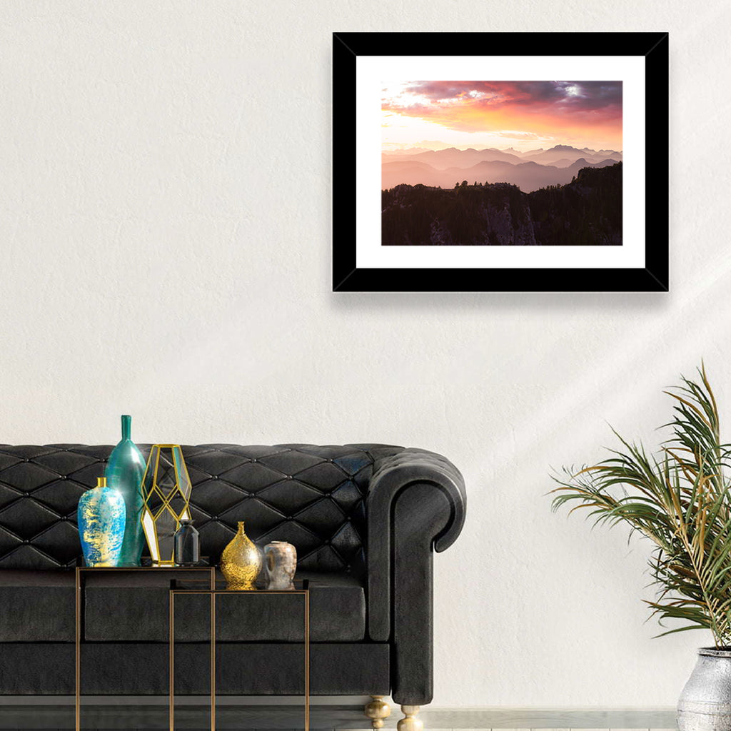 Vancouver Mountains at Sunset Wall Art