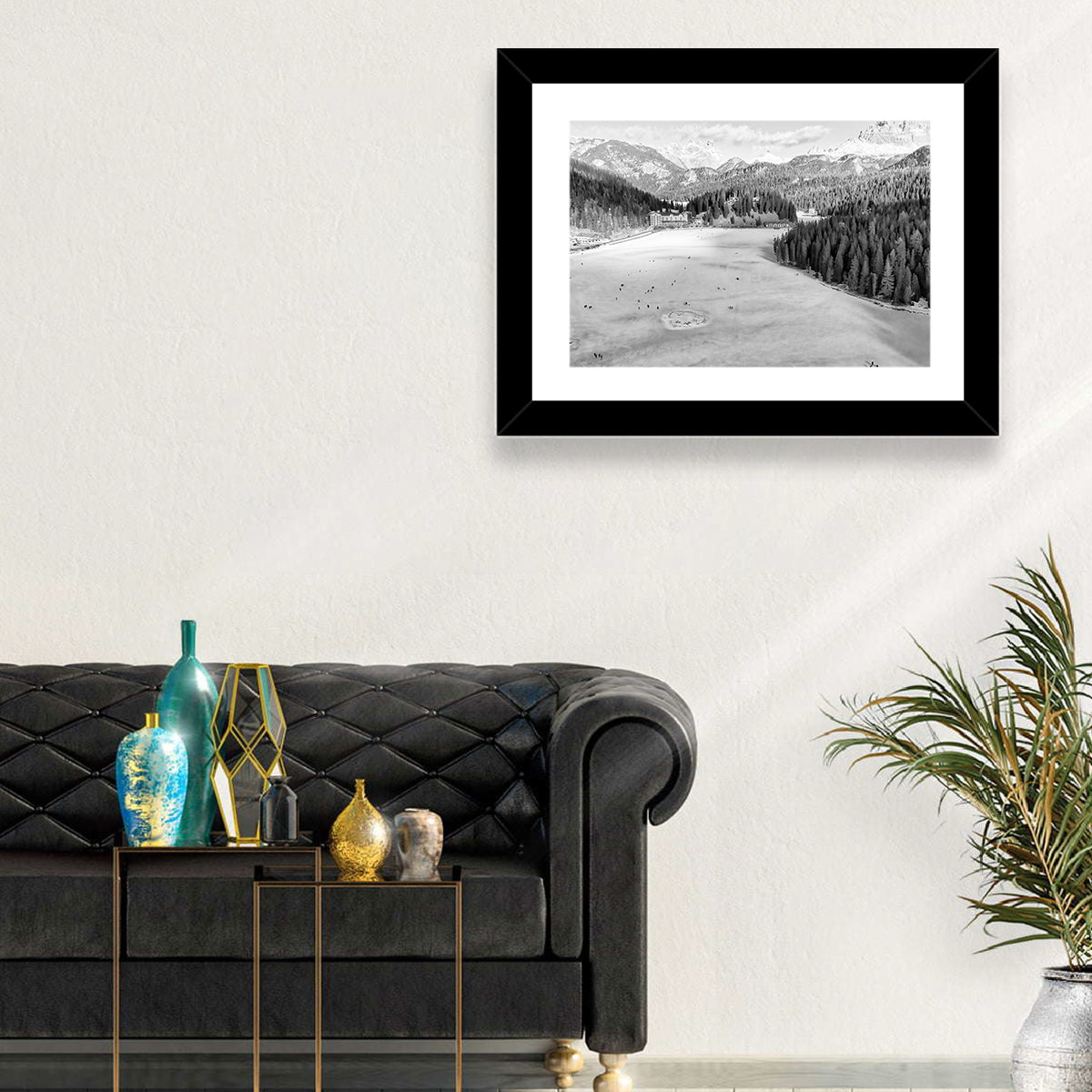 Dolomites at Lago Di Misurina Wall Art in a room, landscape