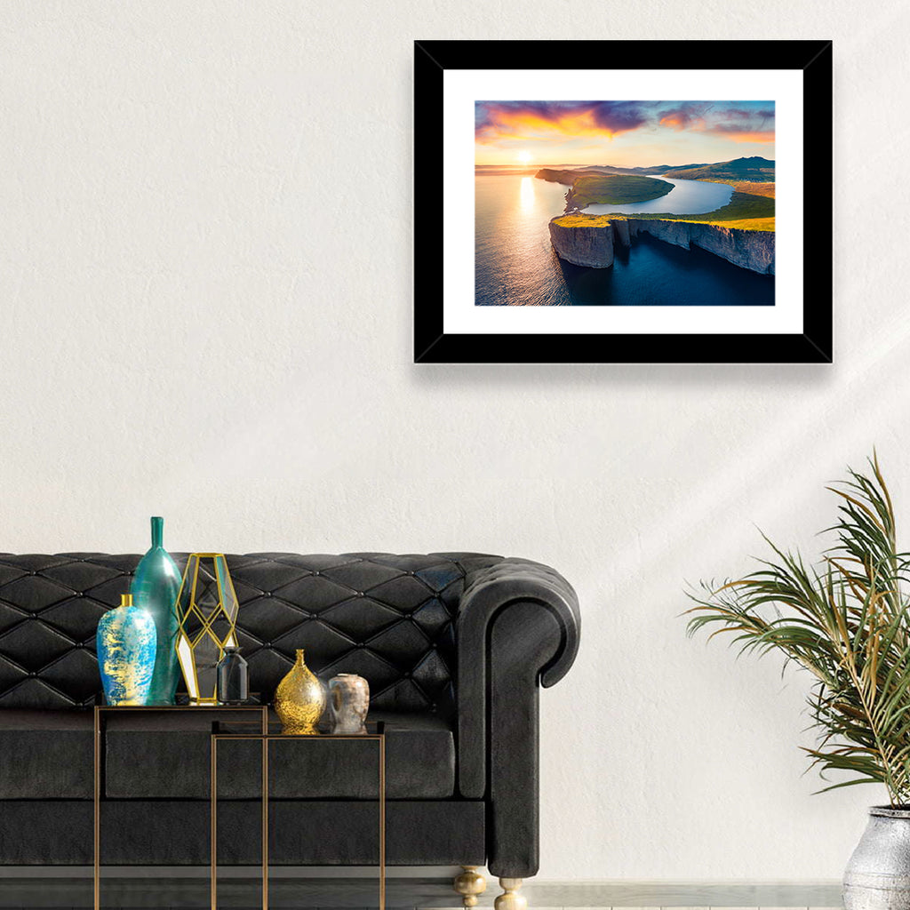 Sørvágsvatn Lake at Sunset Wall Art