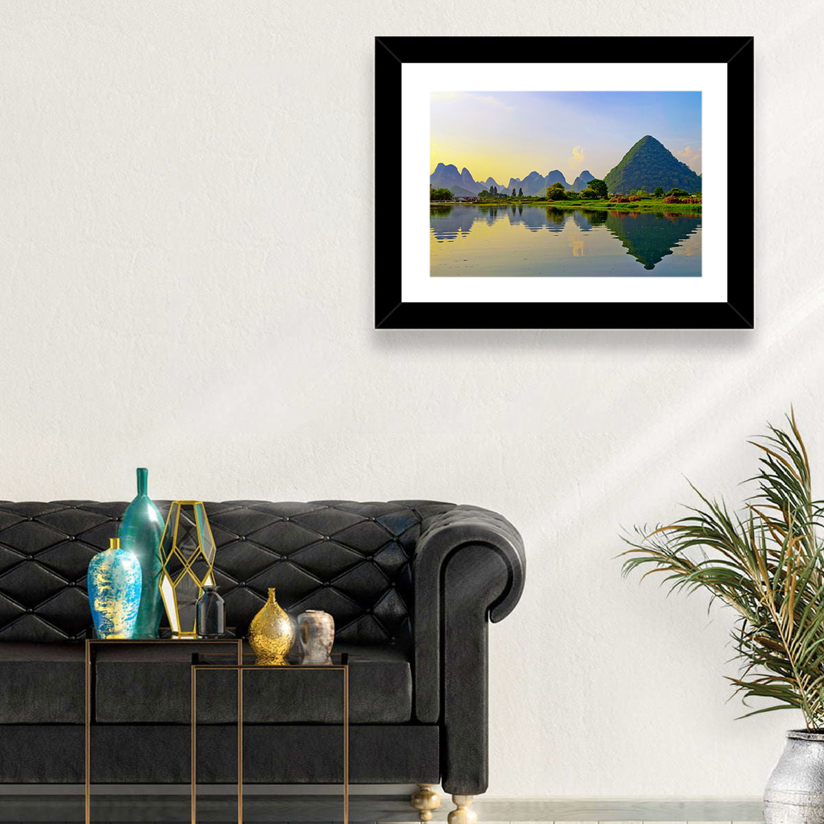 Yangshuo Reflection on Li River Wall Art in a room, landscape