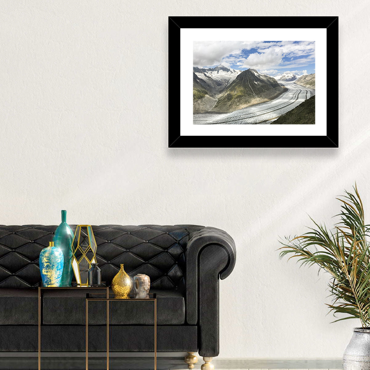 Aletsch Glacier Wall Art in a room, landscape