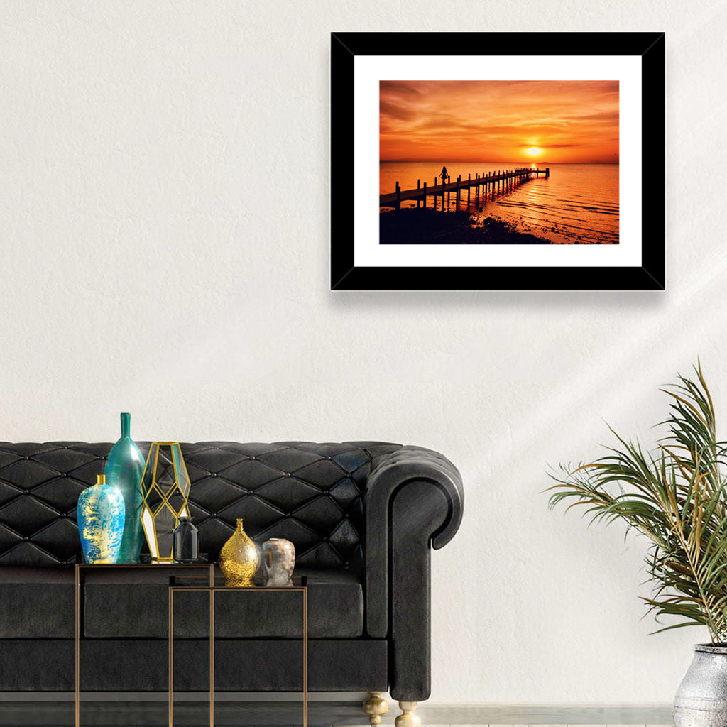 Kampot Pier at Sunset Wall Art