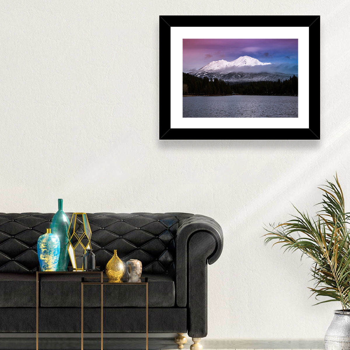 Mount Shasta from Lake Siskiyou Wall Art in a room, landscape