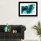 Teal Wave Abstract Wall Art