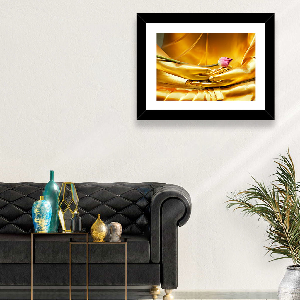 Buddha Hands with Lotus Wall Art