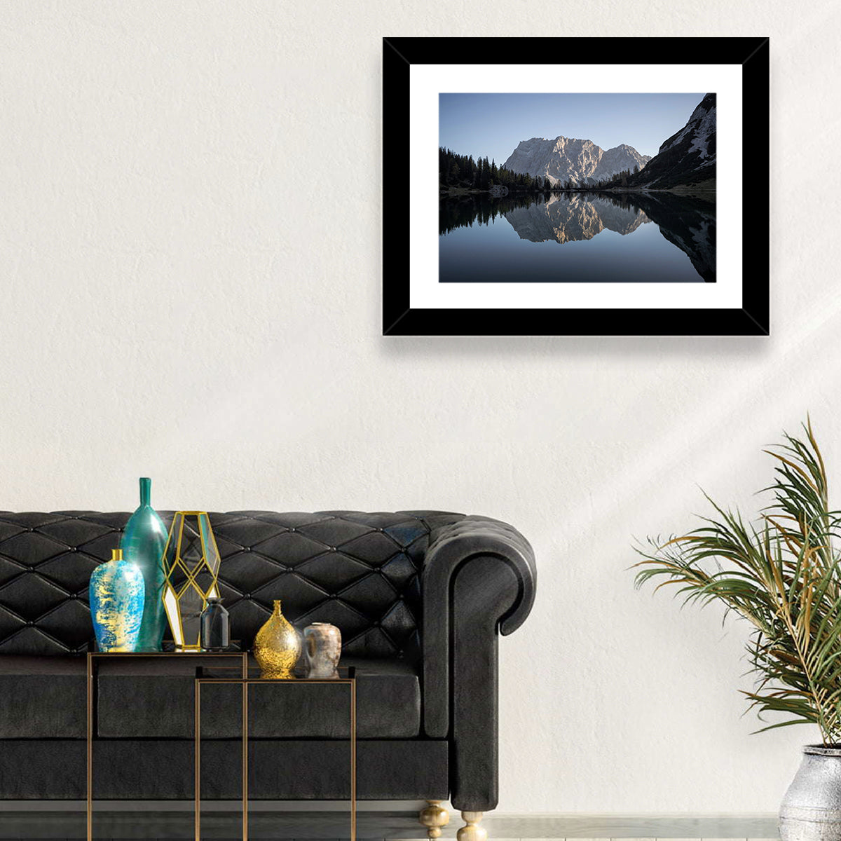 Zugspitze from Lake Seebensee Wall Art in a room, landscape