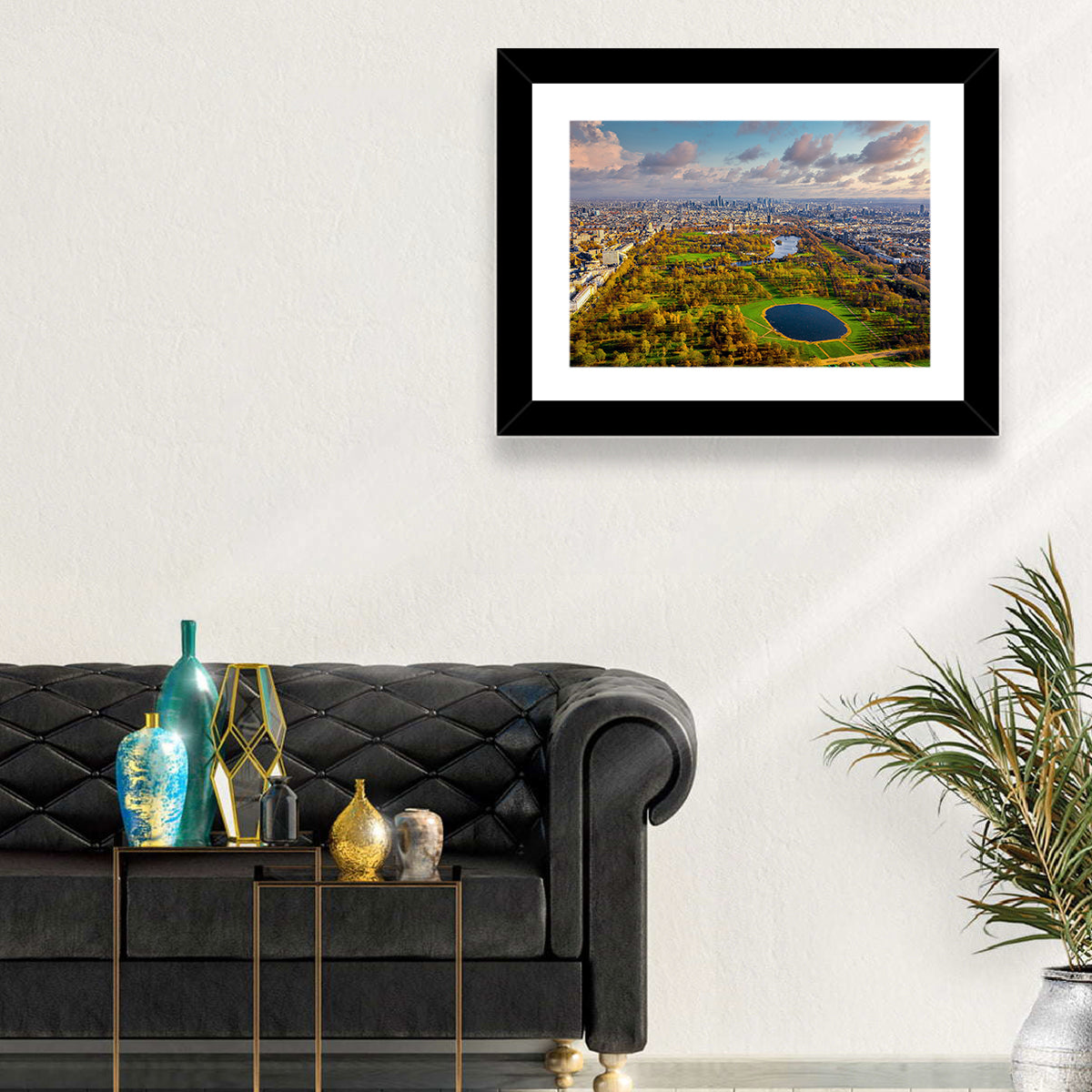 Hyde Park Aerial View Wall Art in a room, landscape