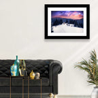 Starry Winter Cabins Under the Milky Way Wall Art