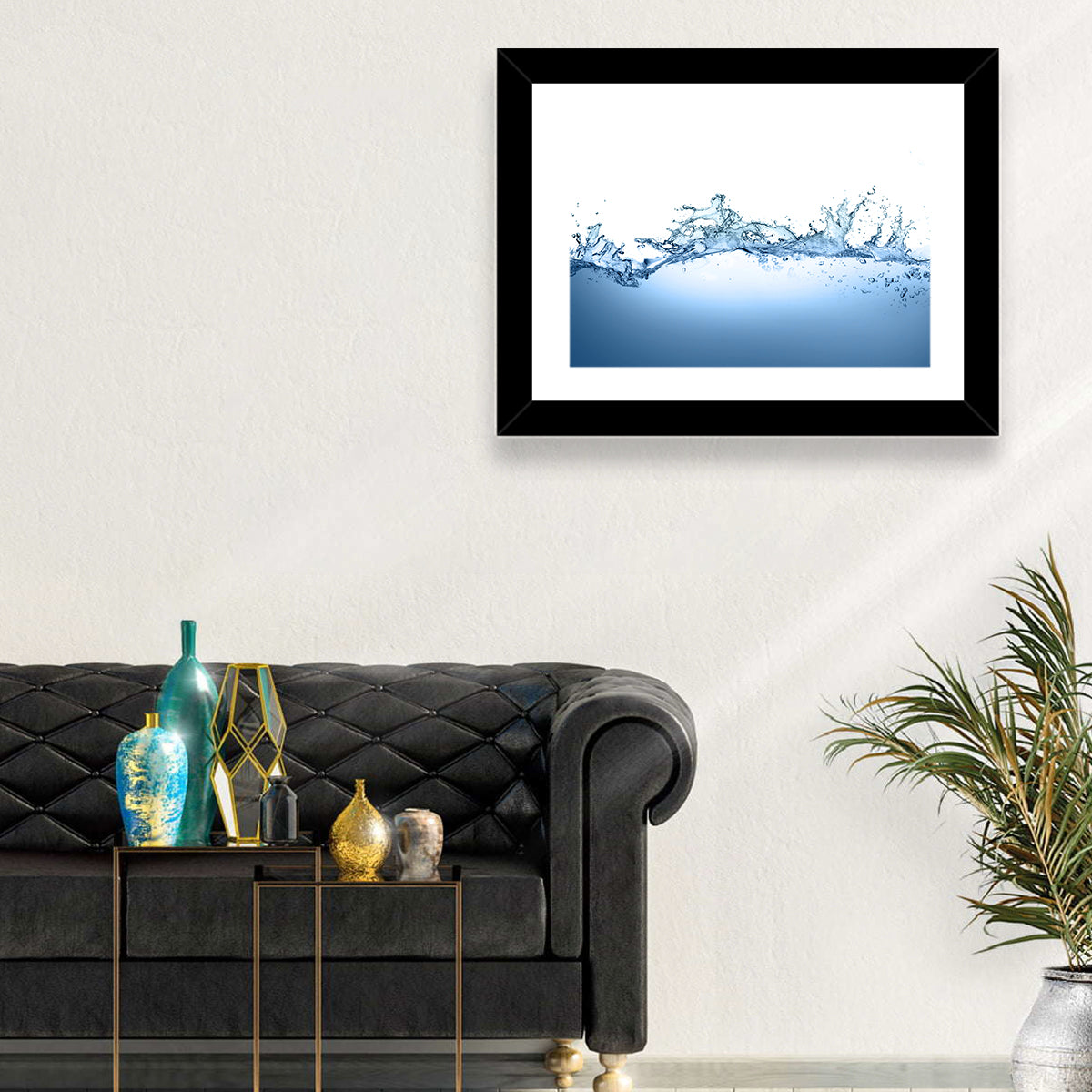 Fresh Water Splash Wall Art in a room, landscape