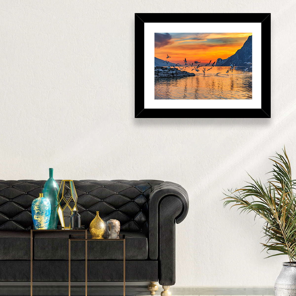 Lake Garda Sunset Birds Wall Art