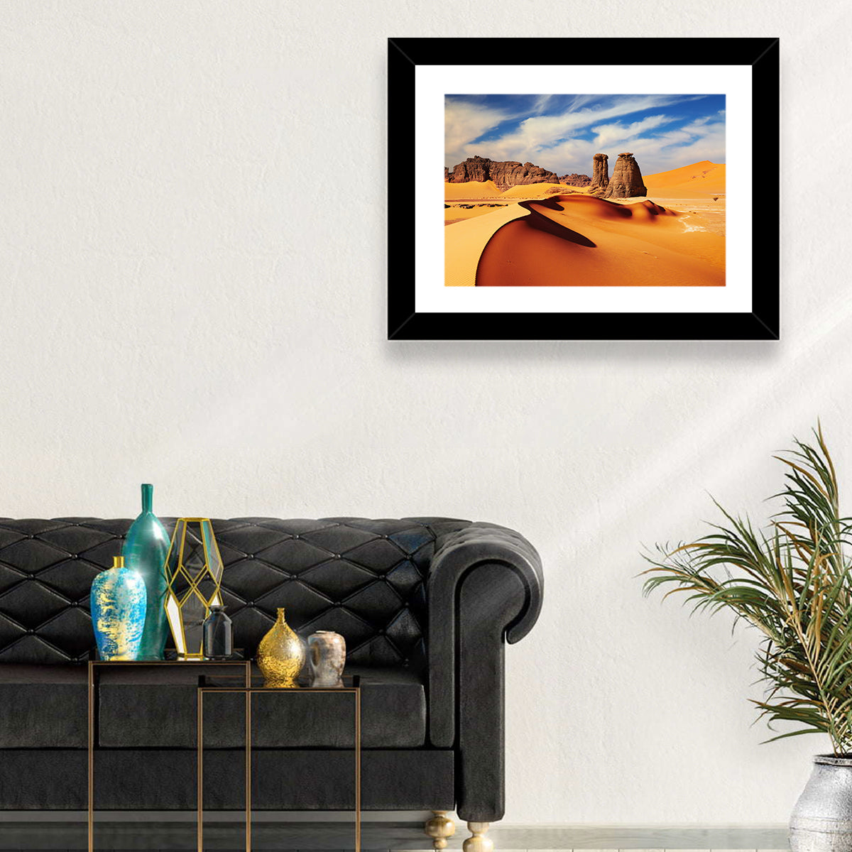 Tadrart Rouge Sand Dunes Wall Art in a room, landscape