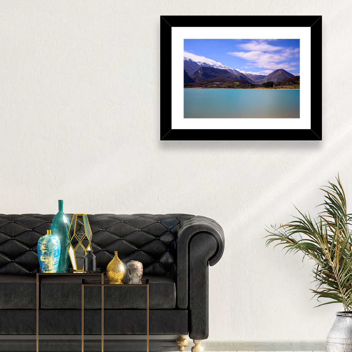 Castel San Vincenzo Lake Wall Art in a room, landscape