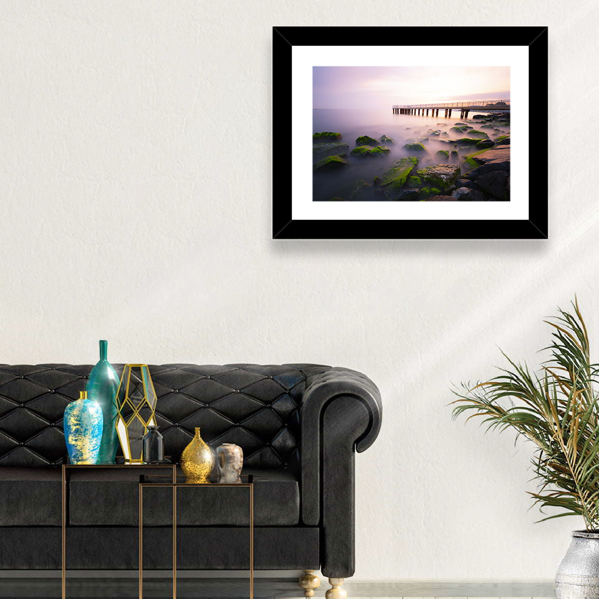 Florya Beach Pier at Lavender Dusk Wall Art