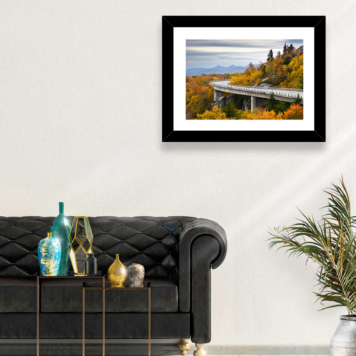 Linn Cove Viaduct at Grandfather Mountain Wall Art in a room, landscape