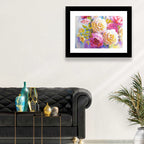 Layered Watercolor Rose Bouquet Wall Art