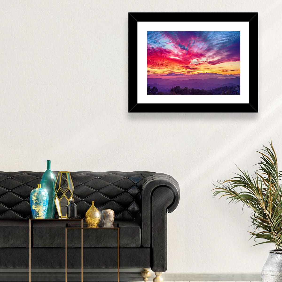 Golden Dusk Cloud Mountains Wall Art