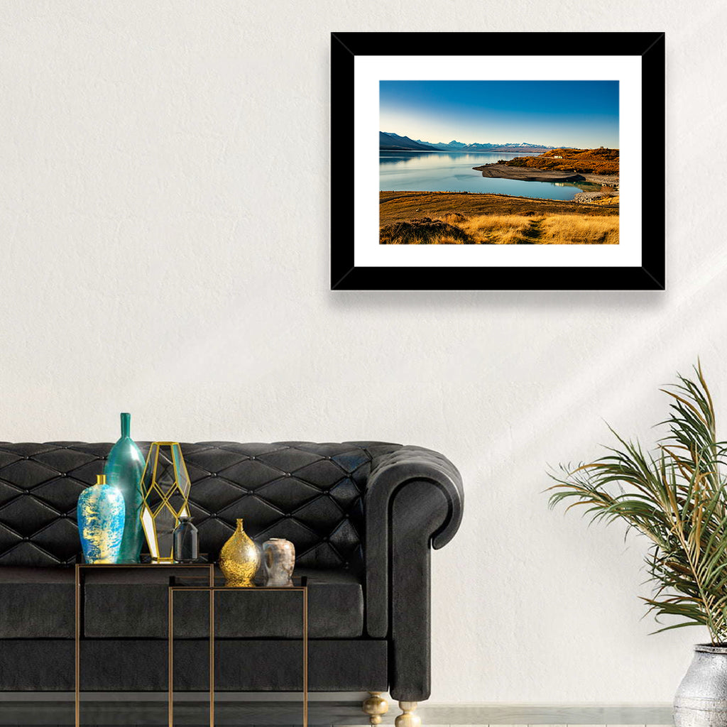 Lake Pukaki Golden Hour with Mount Cook Wall Art