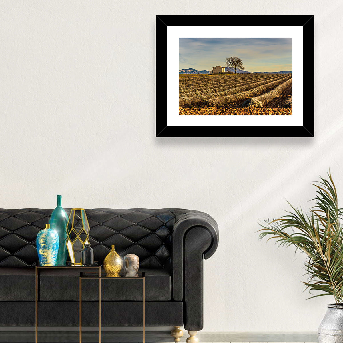 Rustic Provence Lavender Rows at Golden Hour Wall Art