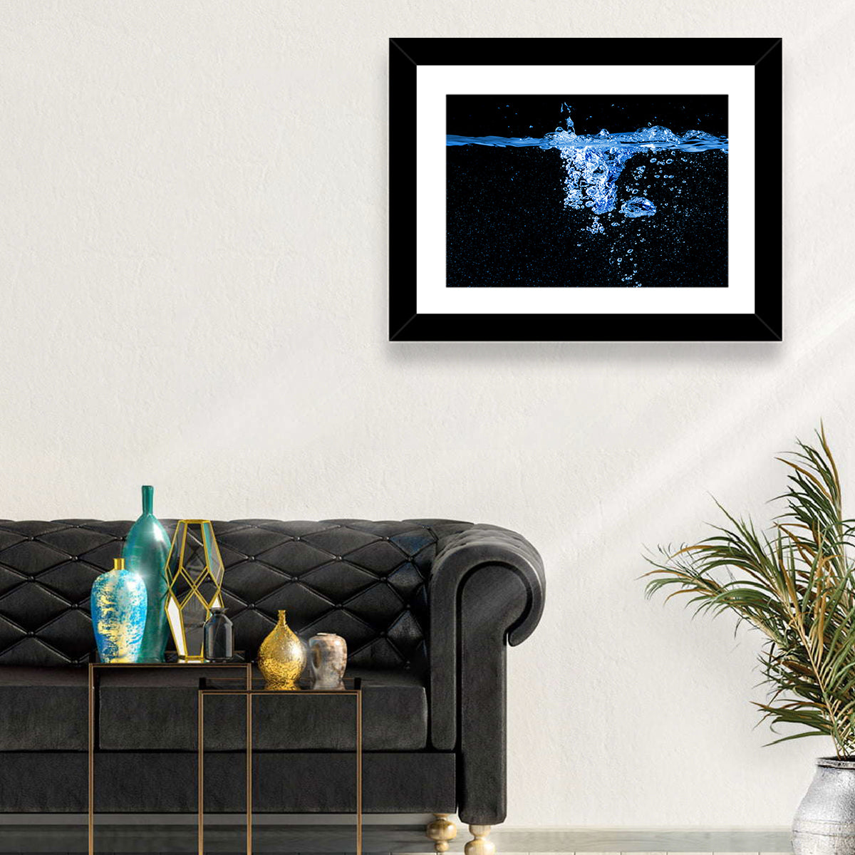 Underwater Bubble Motion Wall Art in a room, landscape