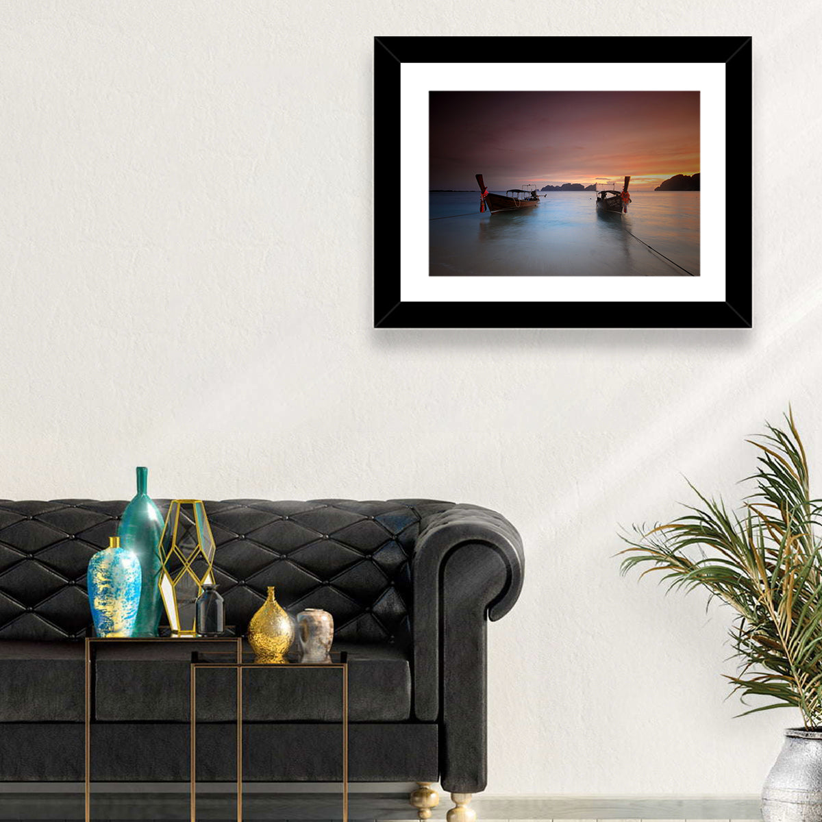 Phi Phi Longtail Boats at Golden Hour Wall Art