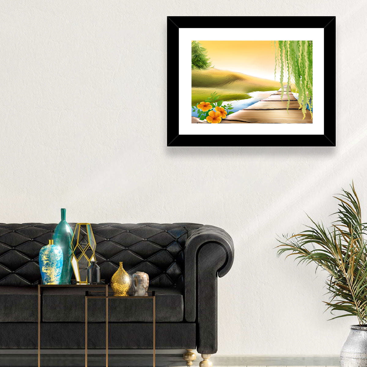 Golden Hour Willow Walkway Wall Art