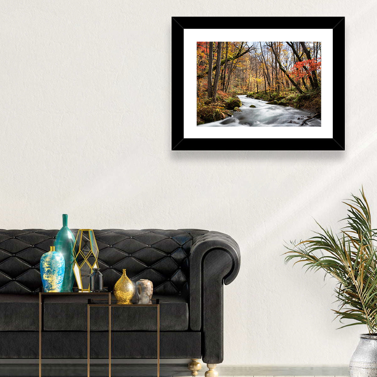 Sunlit Forest Stream Wall Art