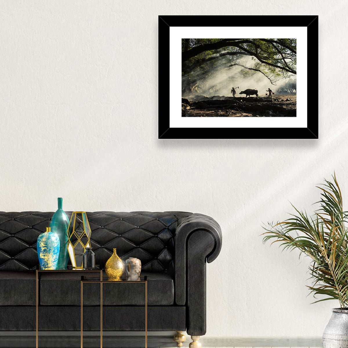 Village Morning with Buffalo Wall Art